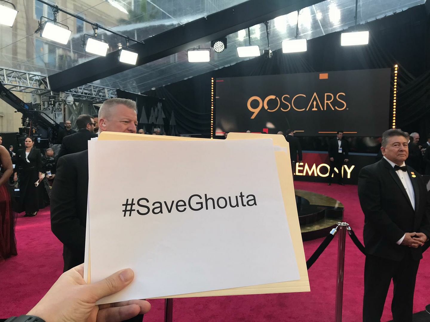 Un message en solidarité avec la Ghouta, hier, depuis les Oscars